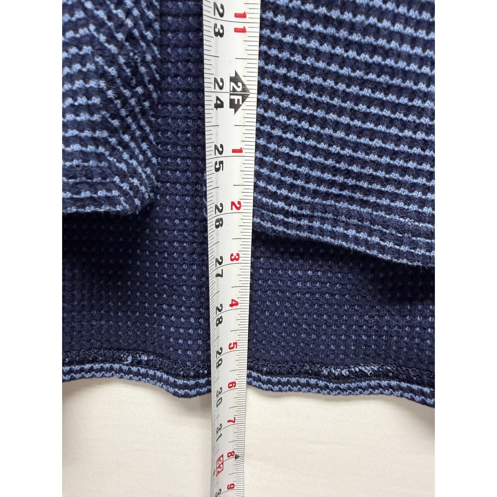 Aerie Women Real Good Navy Striped Waffle Knit Oversized Shacket Button Down - Picture 6 of 10
